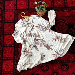 Free people Electric Orchid Print Swing Tunic
